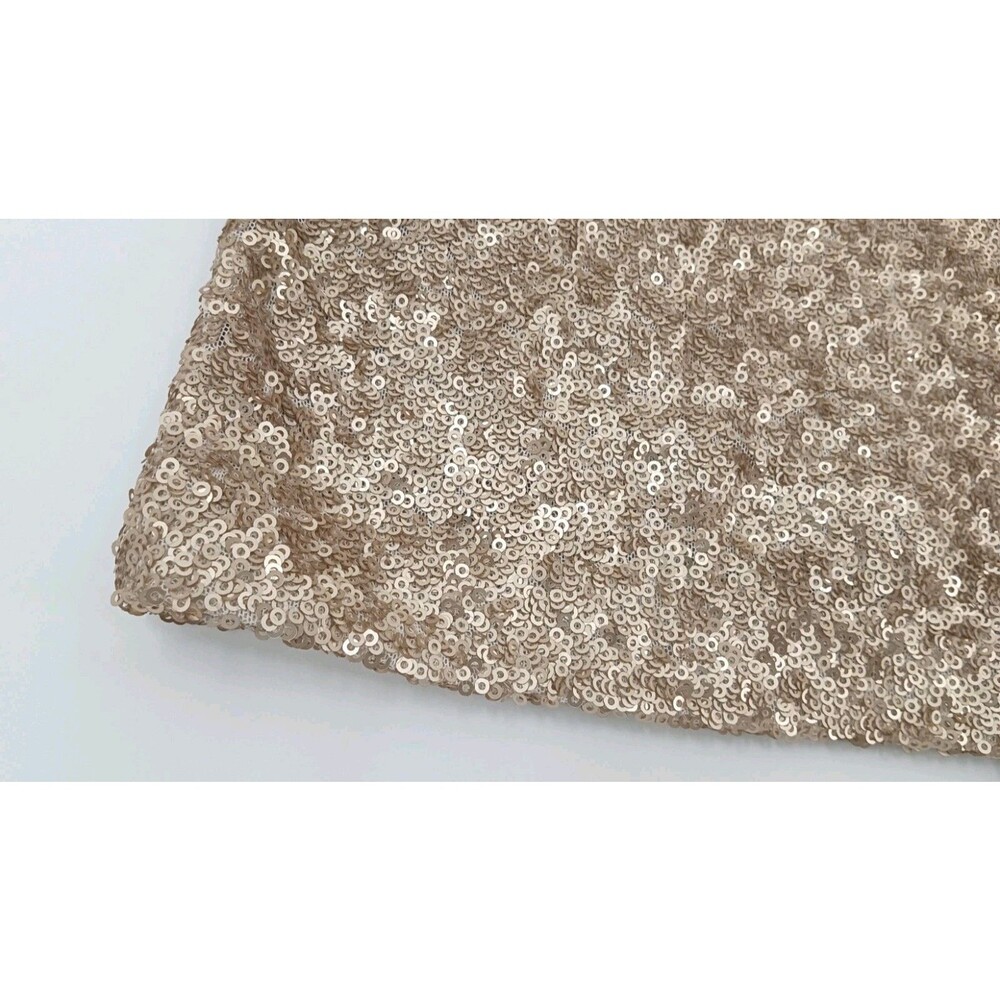 House of Harlow 1960 Champagne Sequin Draped Twist Mini Skirt Quiet Luxury Glam - Picture 9 of 10